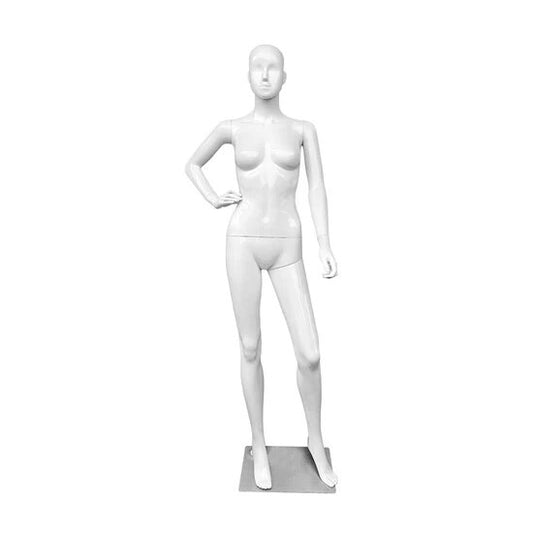 Polypropylene Plastic Glossy White Female Mannequin