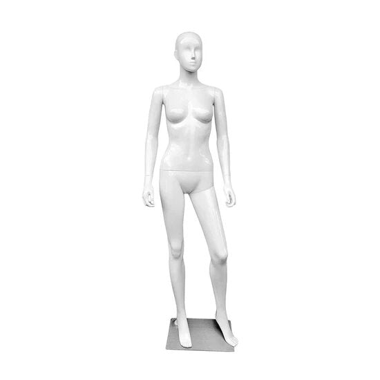 Polypropylene Plastic Glossy White Female Mannequin
