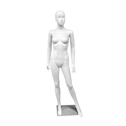 Polypropylene Plastic Glossy White Female Mannequin