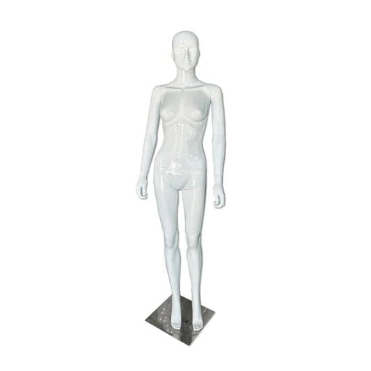Polypropylene Plastic Glossy White Female Mannequin