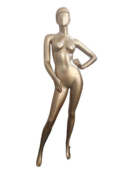 Polypropylene Plastic Glossy Gold Female Mannequin