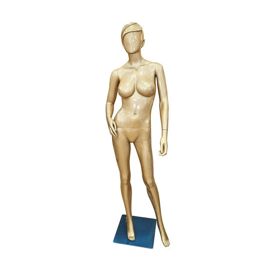 Polypropylene Plastic Glossy Gold Female Mannequin