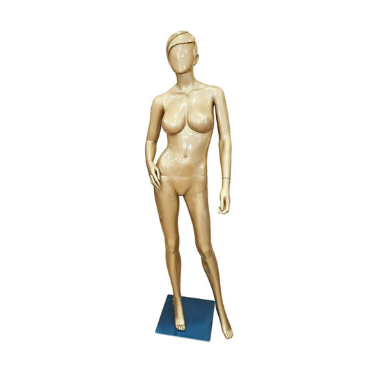 Polypropylene Plastic Glossy Gold Female Mannequin